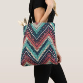 Boho Zickzack Pattern | Aquamarin, Coral und Cream Tasche (Von Nahem)
