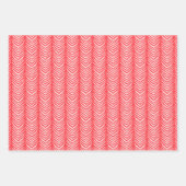 Boho Zickzack Strip in Red and Navy Weihnachten Geschenkpapier Set (Vorderseite 2)