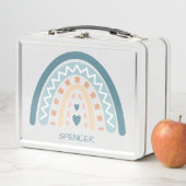 Boho Zig Zag und Hearts Rainbow Metal Lunch Box (Beispiel)
