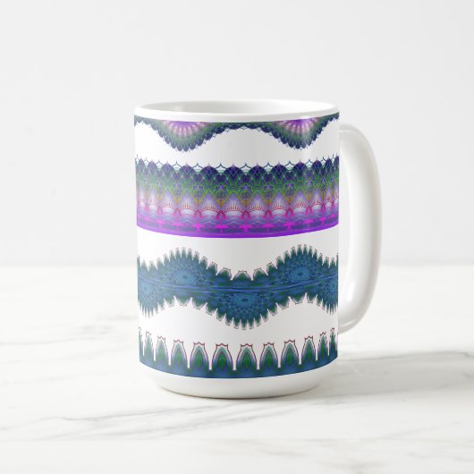 Boho Zigzag Pattern Coffee Mug Kaffeetasse (VorderseiteRechts)