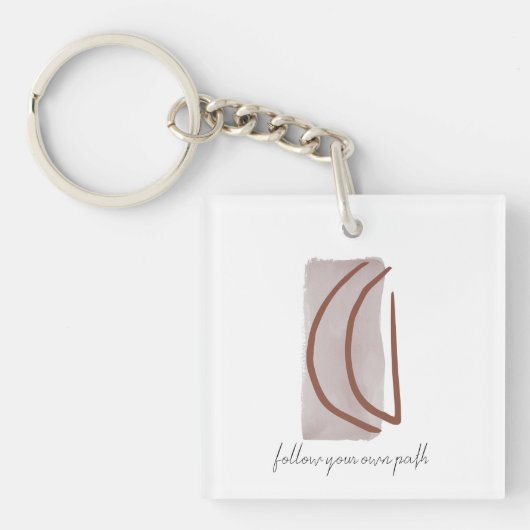 Boho Zitat folgen Sie Ihrem eigenen Weg Abstrakten Schlüsselanhänger (Vorderseite)