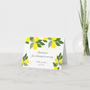 Boho-Zitronen-Hochzeit-Dankeskarten Dankeskarte
