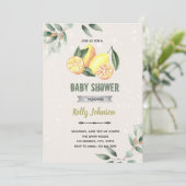 Boho Zitronendusche Einladung (Stehend Vorderseite)