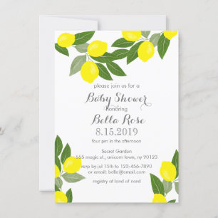 Boho-Zitrus-Limonen-Baby-Shower-Einladungen Einladung