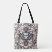 Boho Zucker-Schädel-Volks kunst Tasche (Rückseite)