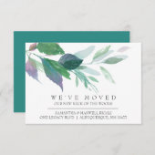 Boho Zuhause Moving Ankündigung Wasserfarbe Blätte (Vorne/Hinten)