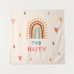 Boho Zwei Sekunden Geburtstag Regenbogen  Wandteppich