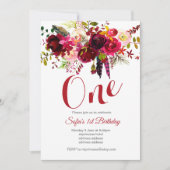 bohochkarätig Blumengebäck Einladung (Vorderseite)