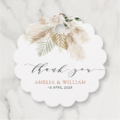 Bohomian Pampas Gras und Grüne Hochzeit Geschenkanhänger (Rückseite)