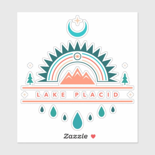 Bohoner Regenbogenmond Aufkleber (Blatt)