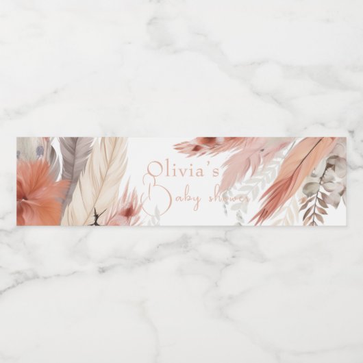 BohoPampas Grass Baby-Dusche Wasserflaschenetikett (Einzelnes Label)