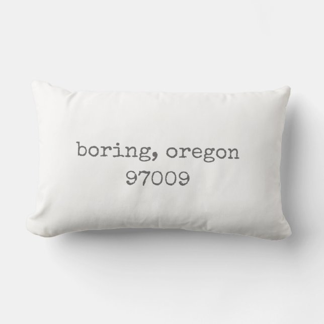 Bohren, Oregon Zip Code Lumbar Kissen (Vorderseite)