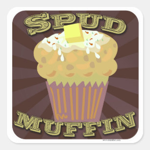 Bohren Sie Muffin Quadratischer Aufkleber
