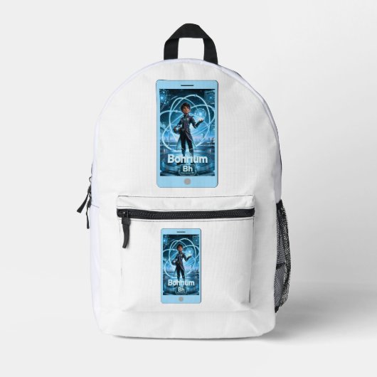 Bohrium (Bh) – ATOMIVRA™ Kollektion Bedruckter Rucksack (Vorderseite)