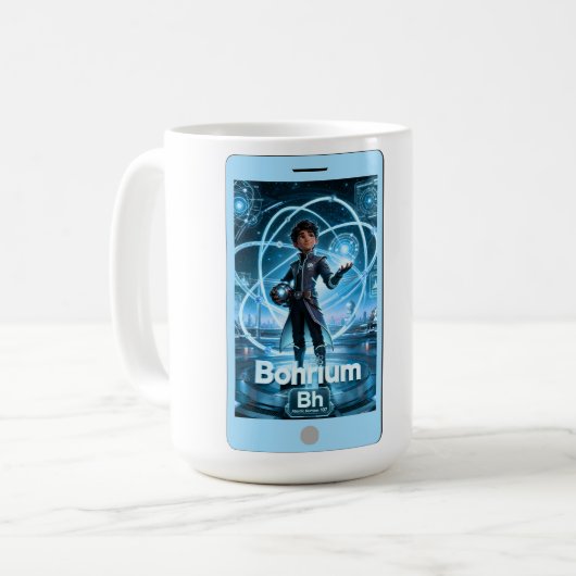 Bohrium (Bh) – ATOMIVRA™ Kollektion Kaffeetasse (Vorderseite Links)