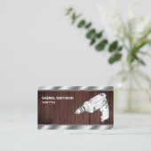 Bohrmaschine für rustikale Holzwerkzeuge Power Visitenkarte (Stehend Vorderseite)