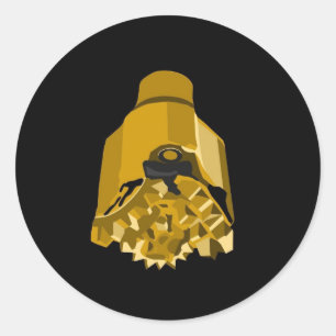 Bohrmeißel schwarz runder aufkleber