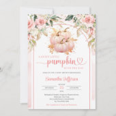 Bohrosa und goldener Kürbisbogen Einladung (Vorderseite)