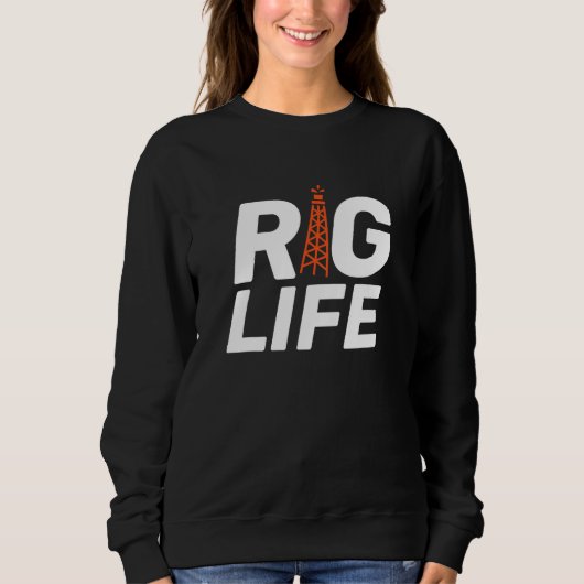Bohrschiff "Rig Life I" Erdölbohrinsel Erdölförder Sweatshirt (Vorderseite)