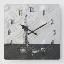 Bohrschloss (mit Zahlen) Quadratische Wanduhr