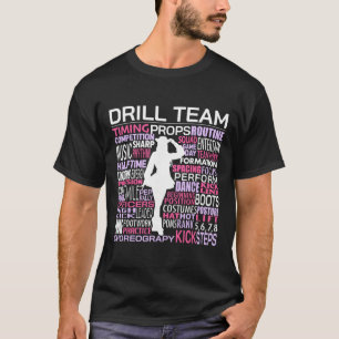 Bohrteam-Wortwolke Farbgardetanz Cheerleader T-Shirt