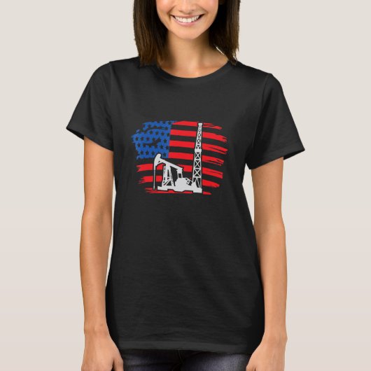 Bohrturm Amerika I Ölbohrturmbohrer T-Shirt (Vorderseite)