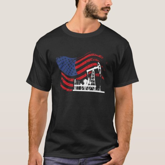 Bohrturm Amerika I Ölbohrturmbohrer T-Shirt (Vorderseite)