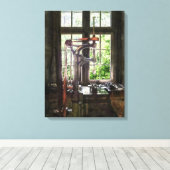 Bohrung drücken Sie durch Fenster Leinwanddruck (Insitu (Holzboden))