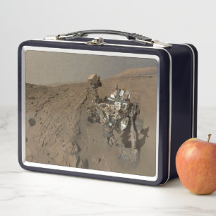 Bohrung Mars Curiosity Rote Marskulisse Metall Brotdose