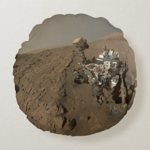 Bohrung Mars Curiosity Rote Marskulisse Rundes Kissen