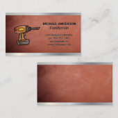 Bohrwerkzeug | Bau | Metallleder Visitenkarte (Vorne/Hinten)