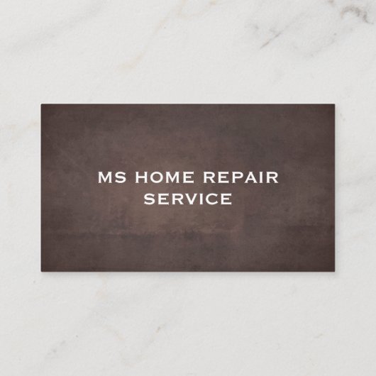 Bohrwerkzeug | Braune Textur Hintergrund Visitenkarte (Rückseite)