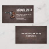 Bohrwerkzeug | Braune Textur Hintergrund Visitenkarte (Vorne/Hinten)