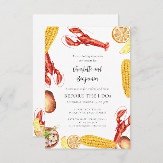 Boil-Boil-Vorfeld I Engagement Party Einladung (Vorne/Hinten)