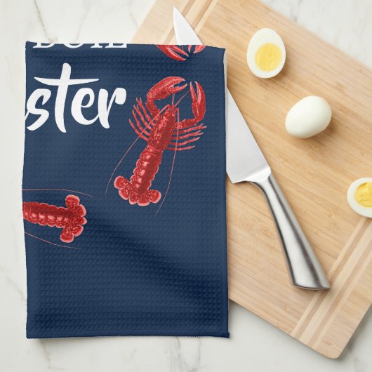 Boil Master Crawfish Dark Blue Custom Funny Geschirrtuch (Viertel Falte)