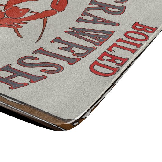 Boiled Crayfish Eaten Hier Schneidebrett (Ecke)