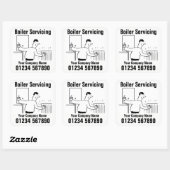 Boiler-Wartung Quadratischer Aufkleber (Blatt)