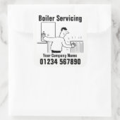 Boiler-Wartung Quadratischer Aufkleber (Tasche)