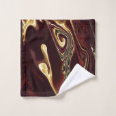 Boiling Gold Lava Mountain rote goldene Spiralen Badhandtuch Set (Waschlappen)