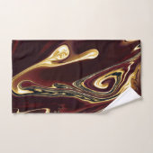 Boiling Gold Lava Mountain rote goldene Spiralen Badhandtuch Set (Handtuch)