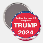 Boiling Springs SC unterstützt TRUMP 2024 Patrioti Magnet (Vorderseite/Rückseite)
