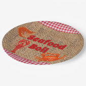 Boilpapier-Platte für Meeresfrüchte Pappteller (Schrägansicht)