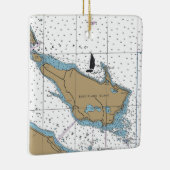 Bois Blanc Island MI Chart Keramikornament (Rechts)