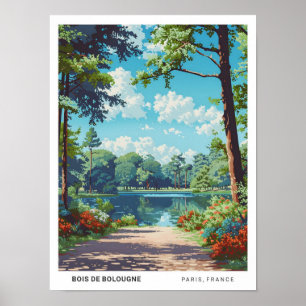 Bois de Boulogne Paris Frankreich Vintage Reise Poster