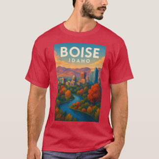Boise Autumn River and Hauptstadt Dome Oversified T-Shirt