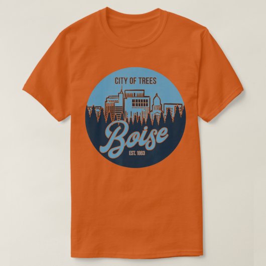 Boise City of Trees Idaho Skyline T-Shirt (Design vorne)