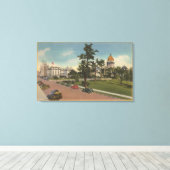 Boise, ID - Aussicht auf Hauptstadt Park & Umgebun Leinwanddruck (Insitu (Holzboden))