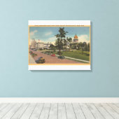 Boise, ID - Aussicht auf Hauptstadt Park & Umgebun Leinwanddruck (Insitu (Holzboden))
