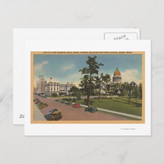 Boise, ID - Aussicht auf Hauptstadt Park & Umgebun Postkarte (Vorne/Hinten)