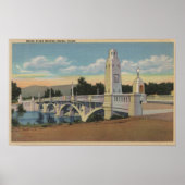 Boise, ID - Blick auf die Boise River Bridge Poster (Vorne)
